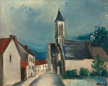  Vlaminck Oil Painting - CHURCH ROUTE Maurice de Vlaminck